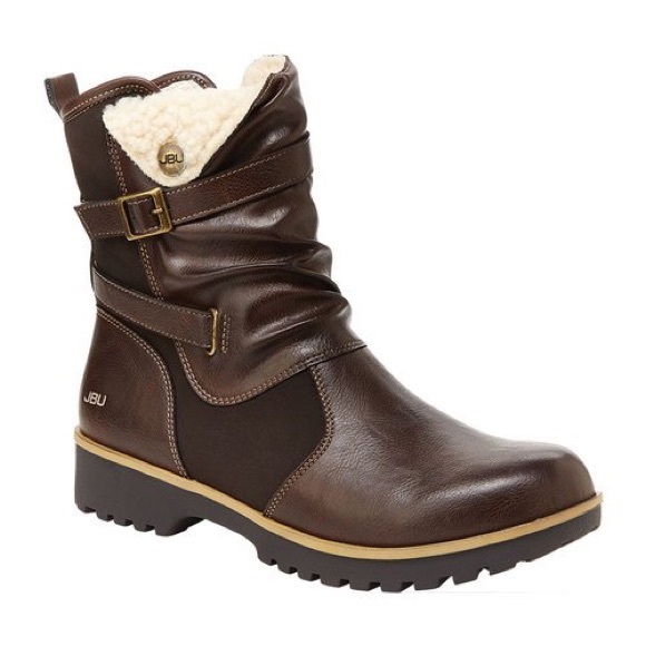 JBU Shoes - Jambu JBU Evan’s Vegan Leather Boots w/faux fur, buckles& straps and 1&1/4” heel